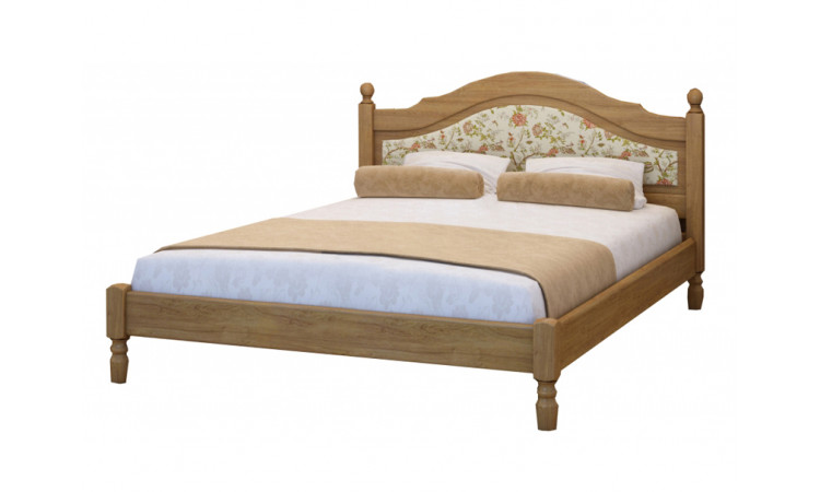 Кровать Филенка с тканью из массива березы