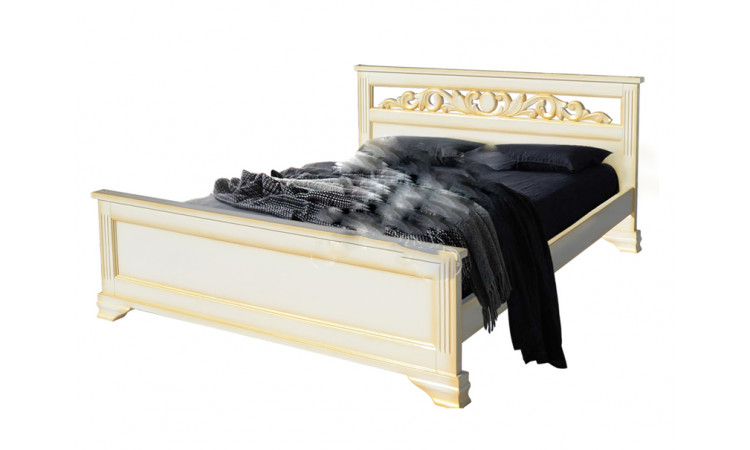 Кровать Лира с резьбой из массива березы